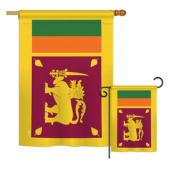 Sri Lanka - Nationality Flags of the World Vertical Impressions Decorative Flags HG140220 Printed In USA