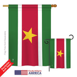 Suriname - Nationality Flags of the World Vertical Impressions Decorative Flags HG140222 Printed In USA