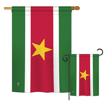 Suriname - Nationality Flags of the World Vertical Impressions Decorative Flags HG140222 Printed In USA