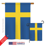 Sweden - Nationality Flags of the World Vertical Impressions Decorative Flags HG140225 Printed In USA