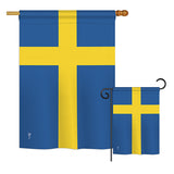 Sweden - Nationality Flags of the World Vertical Impressions Decorative Flags HG140225 Printed In USA