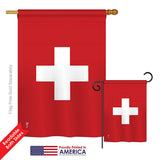 Switzerland - Nationality Flags of the World Vertical Impressions Decorative Flags HG140226 Printed In USA