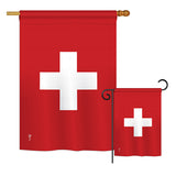 Switzerland - Nationality Flags of the World Vertical Impressions Decorative Flags HG140226 Printed In USA