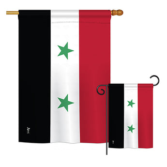 Syria - Nationality Flags of the World Vertical Impressions Decorative Flags HG140227 Printed In USA