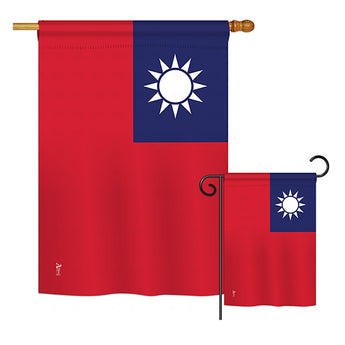 Taiwan - Nationality Flags of the World Vertical Impressions Decorative Flags HG140228 Printed In USA