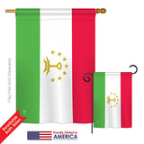 Tajikistan - Nationality Flags of the World Vertical Impressions Decorative Flags HG140229 Printed In USA