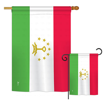 Tajikistan - Nationality Flags of the World Vertical Impressions Decorative Flags HG140229 Printed In USA