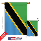 Tanzania - Nationality Flags of the World Vertical Impressions Decorative Flags HG140230 Printed In USA