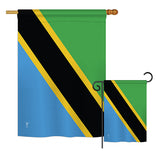 Tanzania - Nationality Flags of the World Vertical Impressions Decorative Flags HG140230 Printed In USA