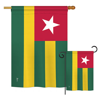 Togo - Nationality Flags of the World Vertical Impressions Decorative Flags HG140233 Printed In USA