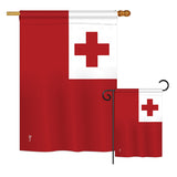 Tonga - Nationality Flags of the World Vertical Impressions Decorative Flags HG140234 Printed In USA