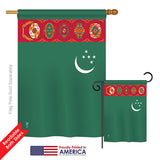 Turkmenistan - Nationality Flags of the World Vertical Impressions Decorative Flags HG140238 Printed In USA