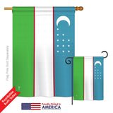 Uzbekistan - Nationality Flags of the World Vertical Impressions Decorative Flags HG140249 Printed In USA