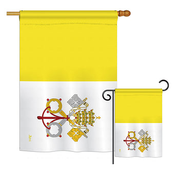 Vatican City - Nationality Flags of the World Vertical Impressions Decorative Flags HG140251 Printed In USA