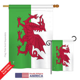 Wales - Nationality Flags of the World Vertical Impressions Decorative Flags HG140256 Printed In USA