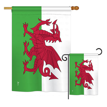 Wales - Nationality Flags of the World Vertical Impressions Decorative Flags HG140256 Printed In USA