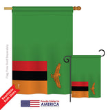 Zambia - Nationality Flags of the World Vertical Impressions Decorative Flags HG140260 Printed In USA