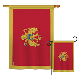 Montenegro - Nationality Flags of the World Vertical Impressions Decorative Flags HG140262 Printed In USA