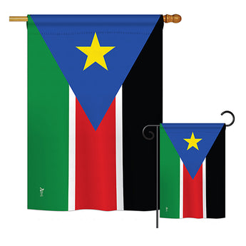 South Sudan - Nationality Flags of the World Vertical Impressions Decorative Flags HG140263 Printed In USA