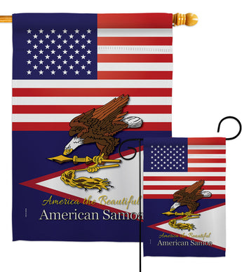 US Samoa - Nationality Flags of the World Vertical Impressions Decorative Flags HG140269 Made In USA