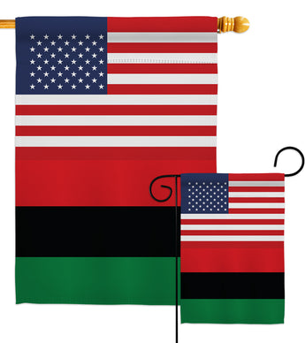 African American US Friendship - Nationality Flags of the World Vertical Impressions Decorative Flags HG140270 Made In USA