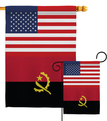 Angola US Friendship - Nationality Flags of the World Vertical Impressions Decorative Flags HG140276 Made In USA