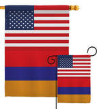 Armenia US Friendship - Nationality Flags of the World Vertical Impressions Decorative Flags HG140282 Made In USA