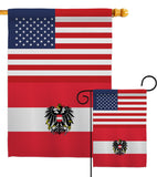 Austria w/Eagle US Friendship - Nationality Flags of the World Vertical Impressions Decorative Flags HG140285 Made In USA