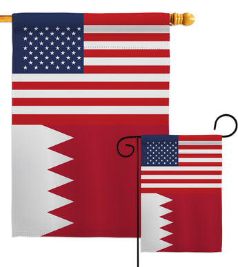 Bahrain US Friendship - Nationality Flags of the World Vertical Impressions Decorative Flags HG140290 Made In USA