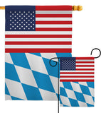 Bavaria US Friendship - Nationality Flags of the World Vertical Impressions Decorative Flags HG140294 Made In USA