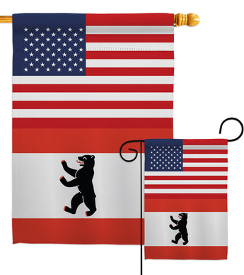 Berlin US Friendship - Nationality Flags of the World Vertical Impressions Decorative Flags HG140303 Made In USA