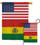 Bolivia US Friendship - Nationality Flags of the World Vertical Impressions Decorative Flags HG140308 Made In USA