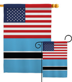 Botswana US Friendship - Nationality Flags of the World Vertical Impressions Decorative Flags HG140311 Made In USA