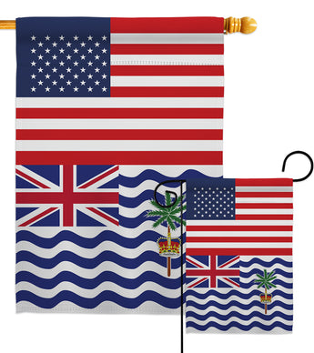 British Indian Ocean Territory US Friendship - Nationality Flags of the World Vertical Impressions Decorative Flags HG140321 Made In USA