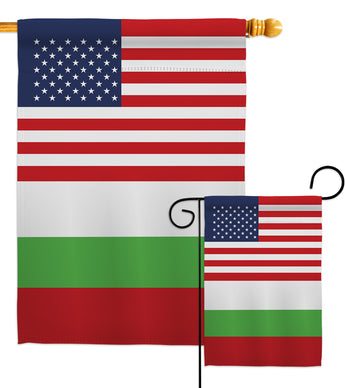 Bulgaria US Friendship - Nationality Flags of the World Vertical Impressions Decorative Flags HG140323 Made In USA