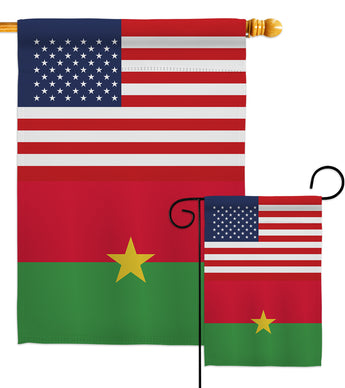 Burkina Faso US Friendship - Nationality Flags of the World Vertical Impressions Decorative Flags HG140324 Made In USA