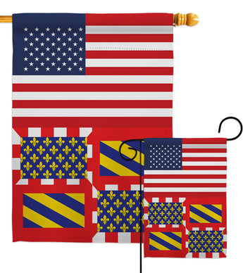 Burgundy US Friendship - Nationality Flags of the World Vertical Impressions Decorative Flags HG140325 Made In USA