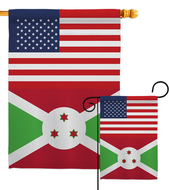 Burundi US Friendship - Nationality Flags of the World Vertical Impressions Decorative Flags HG140326 Made In USA