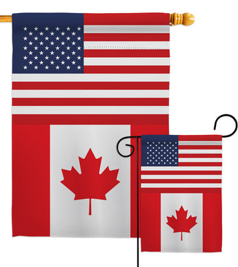 Canada US Friendship - Nationality Flags of the World Vertical Impressions Decorative Flags HG140329 Made In USA