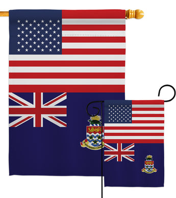 Cayman Islands US Friendship - Nationality Flags of the World Vertical Impressions Decorative Flags HG140331 Made In USA