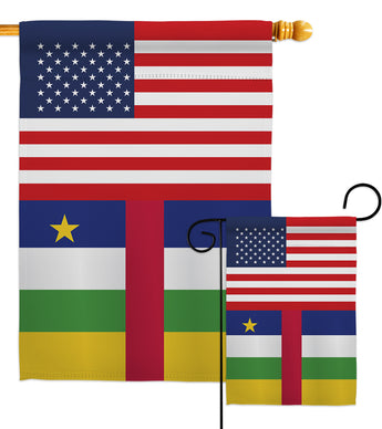 Central African Rep. US Friendship - Nationality Flags of the World Vertical Impressions Decorative Flags HG140333 Made In USA