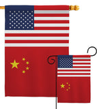 China US Friendship - Nationality Flags of the World Vertical Impressions Decorative Flags HG140336 Made In USA