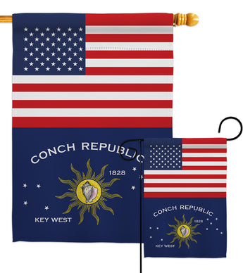 Conch Republic US Friendship - Nationality Flags of the World Vertical Impressions Decorative Flags HG140338 Made In USA