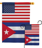 Cuba US Friendship - Nationality Flags of the World Vertical Impressions Decorative Flags HG140350 Made In USA