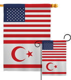 Cyprus Northern US Friendship - Nationality Flags of the World Vertical Impressions Decorative Flags HG140356 Made In USA