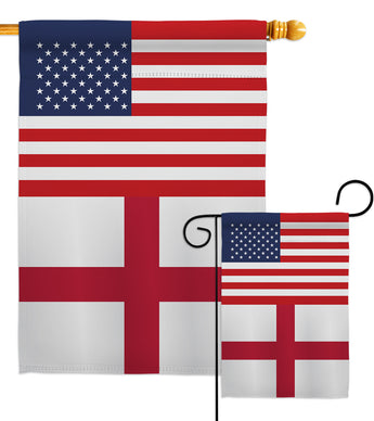 England US Friendship - Nationality Flags of the World Vertical Impressions Decorative Flags HG140368 Made In USA