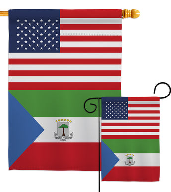 Equatorial Guinea US Friendship - Nationality Flags of the World Vertical Impressions Decorative Flags HG140369 Made In USA