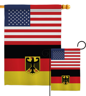 Germany w/Eagle US Friendship - Nationality Flags of the World Vertical Impressions Decorative Flags HG140383 Made In USA