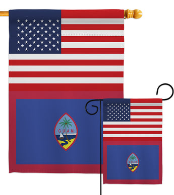 Guam US Friendship - Nationality Flags of the World Vertical Impressions Decorative Flags HG140390 Made In USA