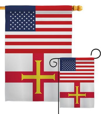 Guernsey US Friendship - Nationality Flags of the World Vertical Impressions Decorative Flags HG140392 Made In USA